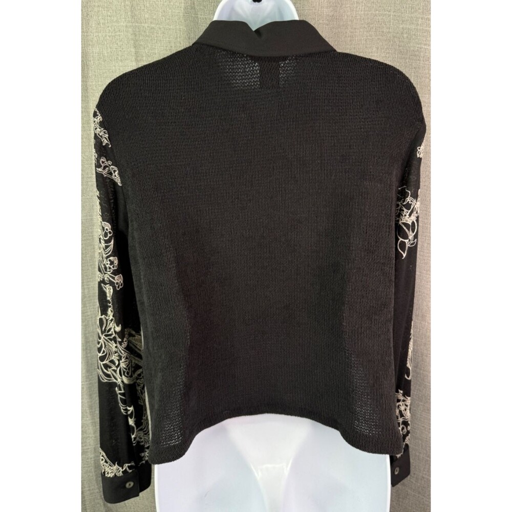 Francesca Rose Mixed Material Long Sleeve Zip Floral Jacket Women's Size Small - Picture 7 of 10
